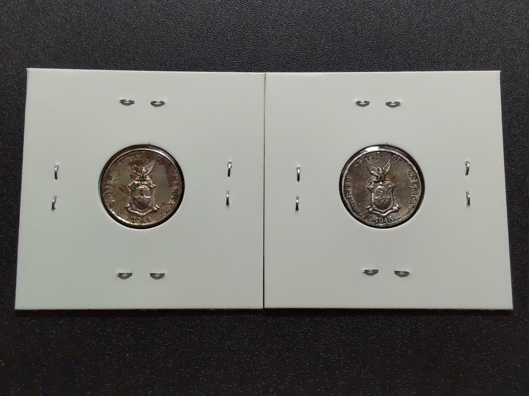 フィリピン10センタボ硬貨　1944年2枚、1945年4枚、1960年1枚、計7 在庫一掃セール売れ筋ランキング フィリピン10センタボ硬貨 1944