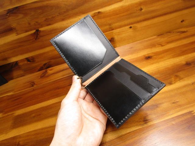 札バサミ コードバン マネークリップ コンパクト財布 薄い財布 ミニマル 日本製 札バサミ コードバン マネークリップ コンパクト財布 薄い財布