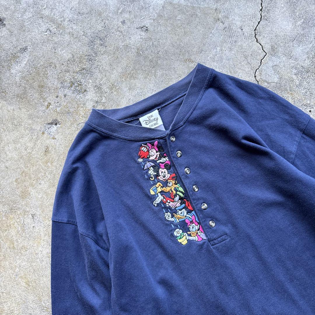 Vintage Disney Tinker Bell Embroidered Henry Neck T-Shirt