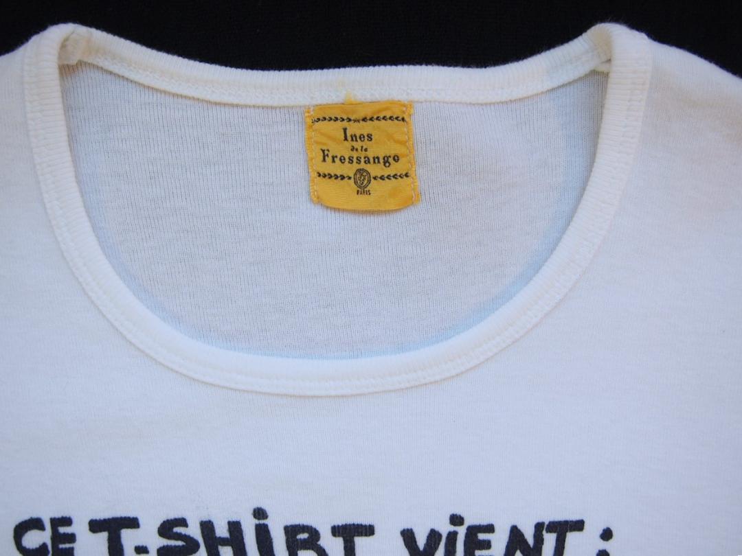 定価４万★フランス製★イネス★女性らしい襟開きＴシャツ白コンパクトリブInese