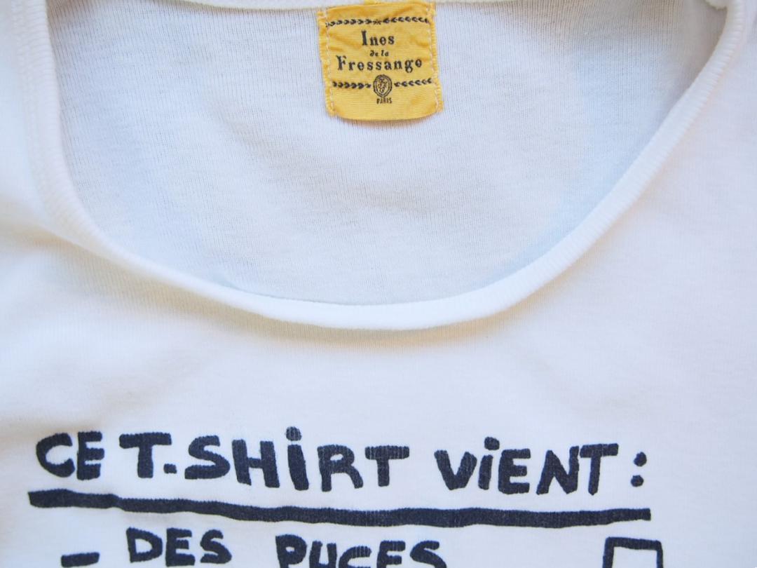 定価４万★フランス製★イネス★女性らしい襟開きＴシャツ白コンパクトリブInese