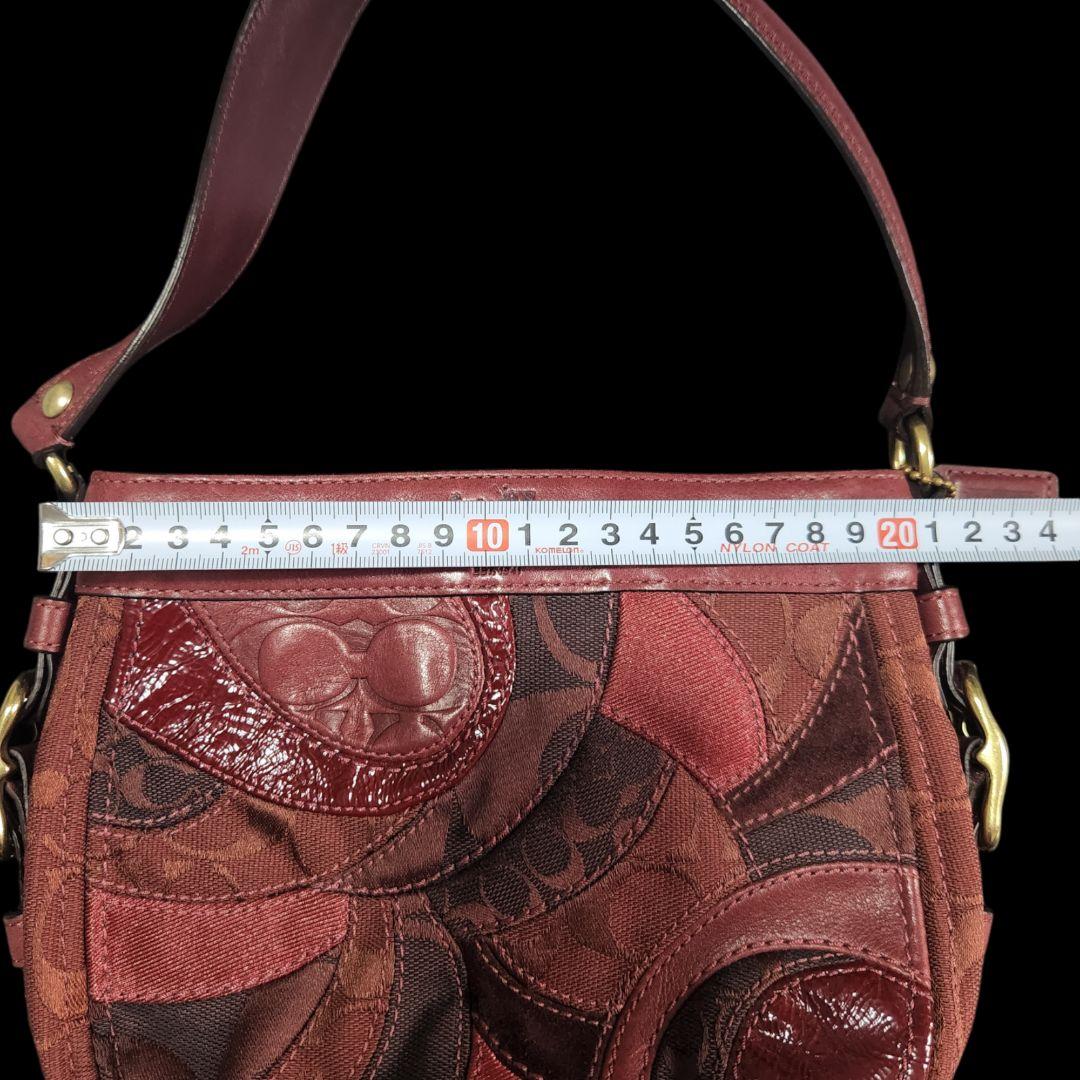 即発送】COACH シグネチャー ワインレッド ハンドバッグ ワン
