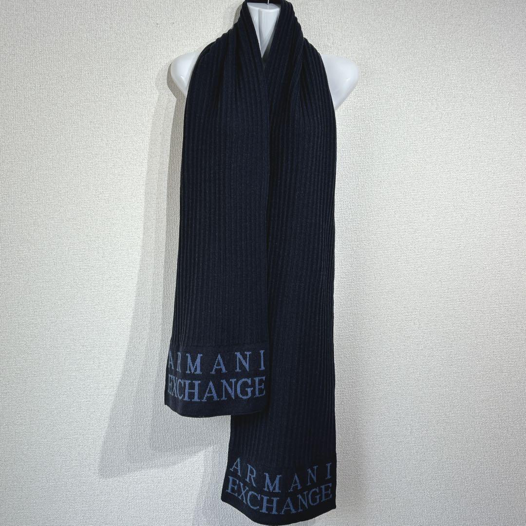 Giorgio Armani ブラック マフラー 100%ウール 一流の品質 美品◇ジョルジオ アルマーニ マフラー ウール 100