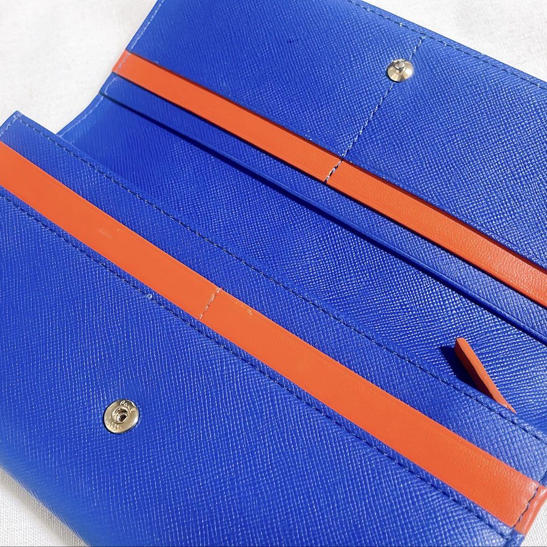 Paul Smith ポールスミス長財布 青 ハーフトーンフローラル