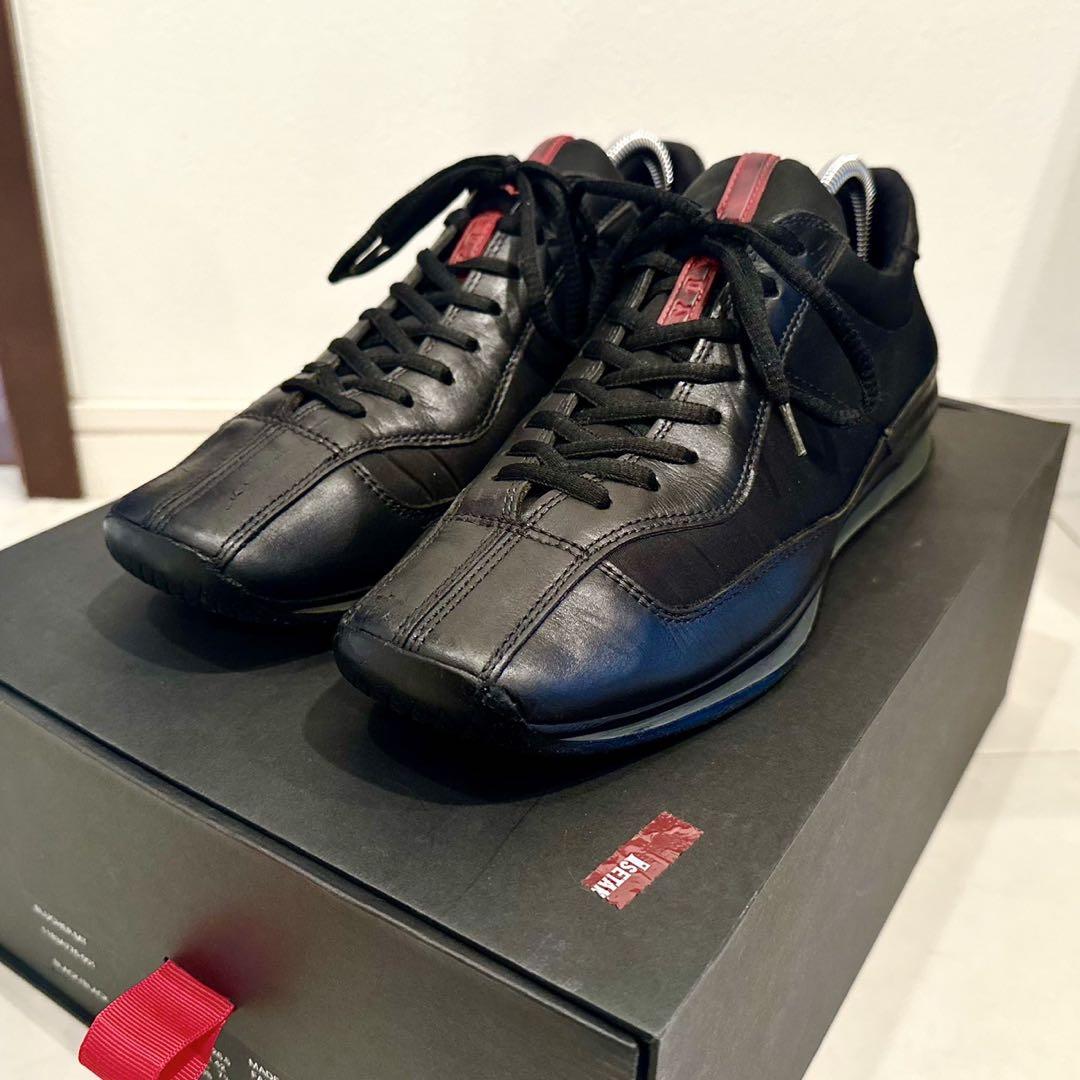 【美品】PRADASPORTS 00s archive スニーカー　ブラック 00s PRADA SPORT Leather Slip-Ons/ プラダスポーツ/ レザー