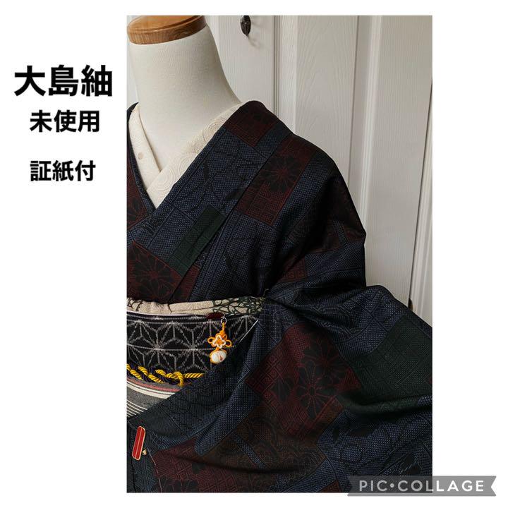 大島紬 正絹 未使用 裄丈65