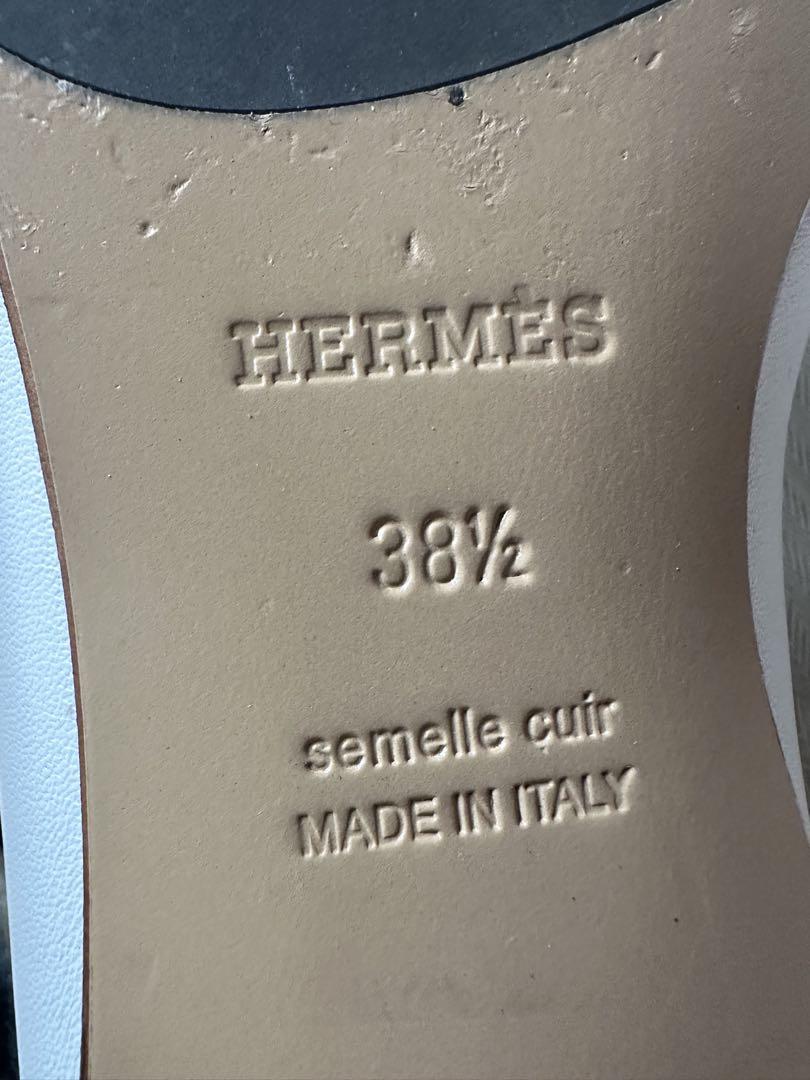 HERMES エルメス　モカシンパリ　38.5 ホワイト