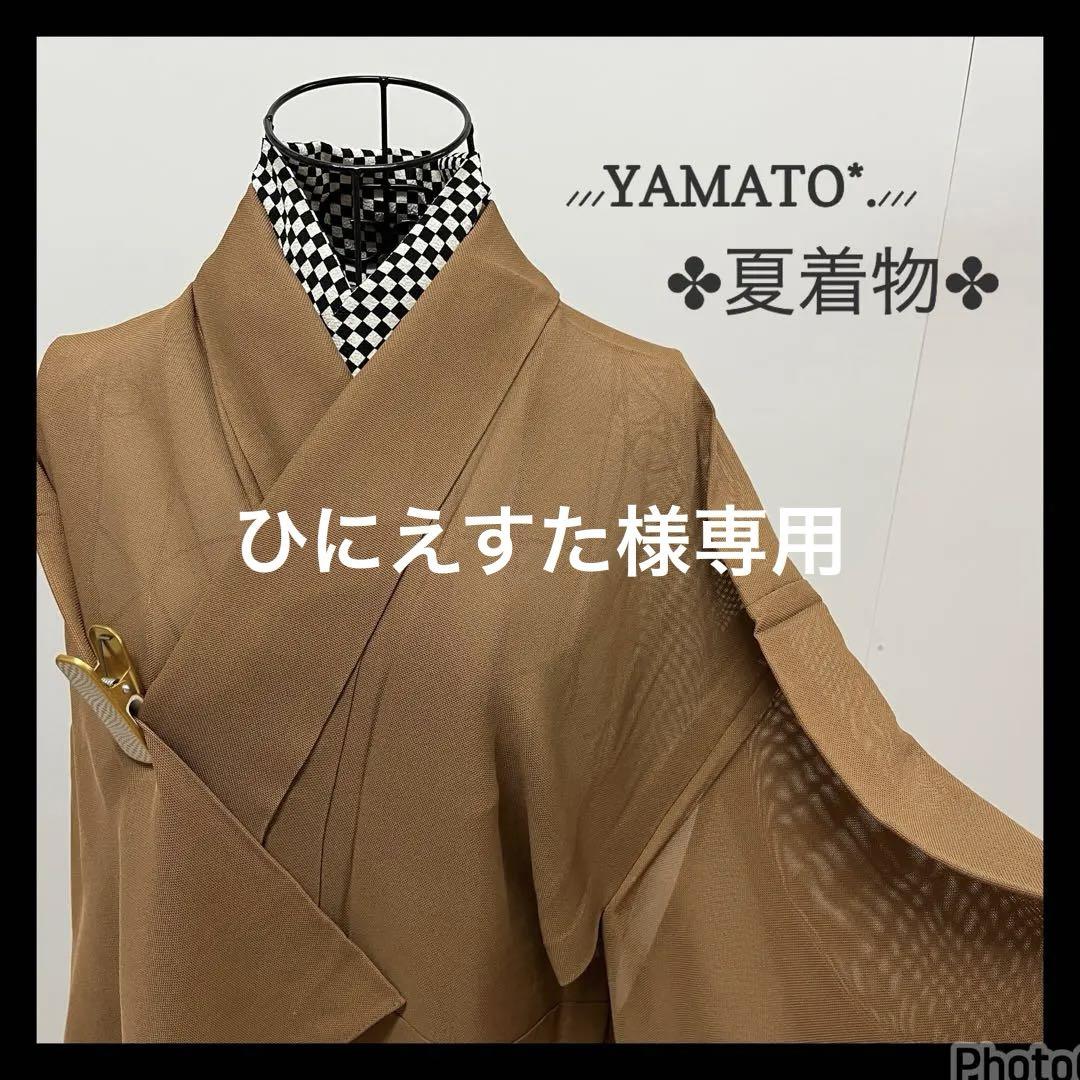 在庫限り】 i-217 ⭐️半額セール⭐️ 綺麗な茶系 夏物着物 単衣 絽