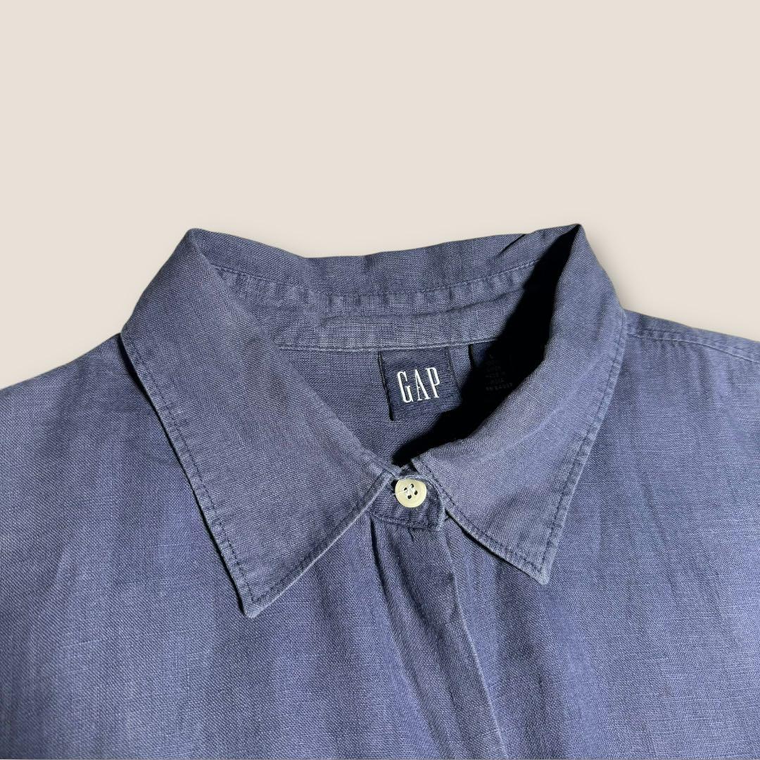 新発売 新商品 リネン100%】00s レディース L ネイビー 長袖シャツ GAP OLD トップス