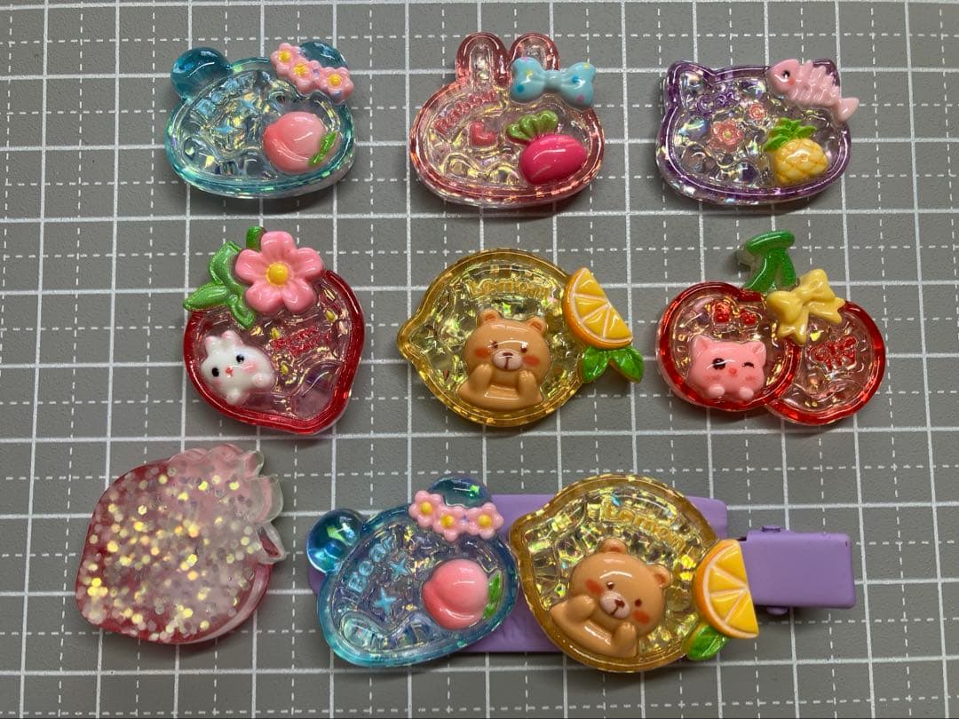 ●1183●デコパーツ 50点 キラキラ　アニマル　フルーツ