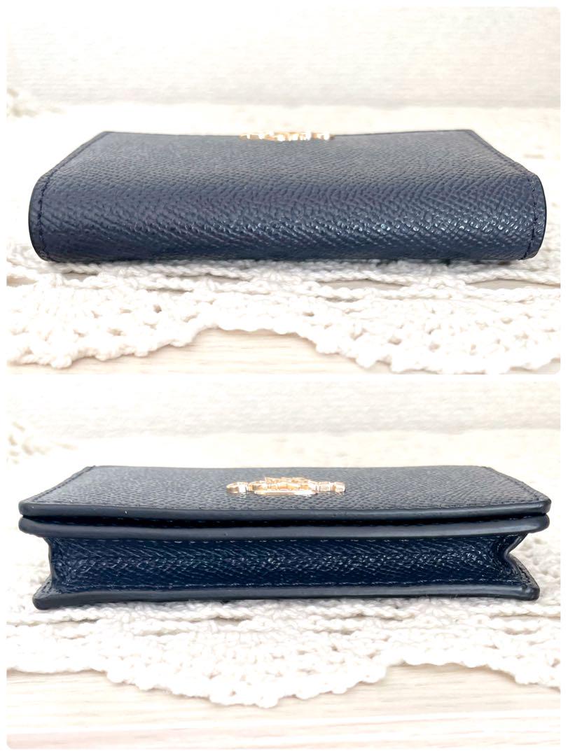 未使用品　COACH コーチ　ネイビー レザー 名刺入れ　カードケース