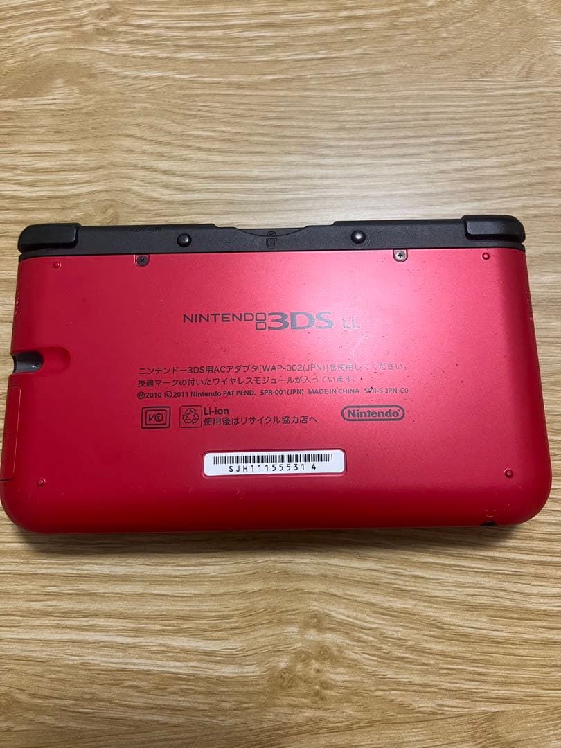 ジャンク品 ニンテンドー3DS LL レッド ステッカー付きやや傷や汚れあり UP786_INFO