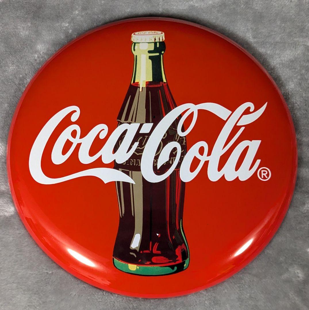 コカコーラ　丸型ブリキ看板　レトロビンテージ