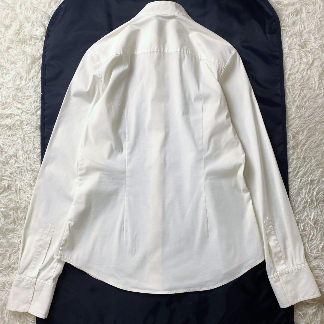 1希少サイズ　セオリー　バンドカラー　ストレッチ　シャツ　オフホワイト　XL
