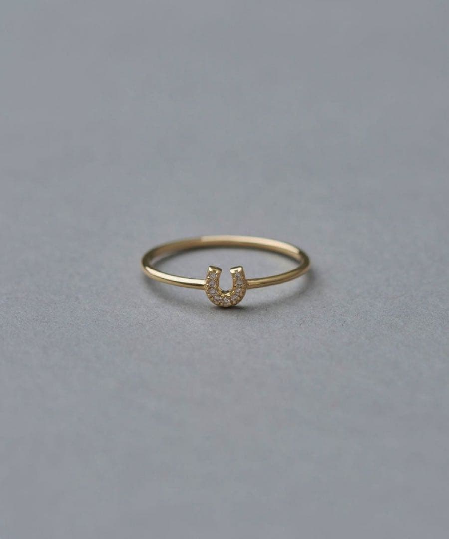 ete K10YG ダイヤモンド ホースシューリング 11号