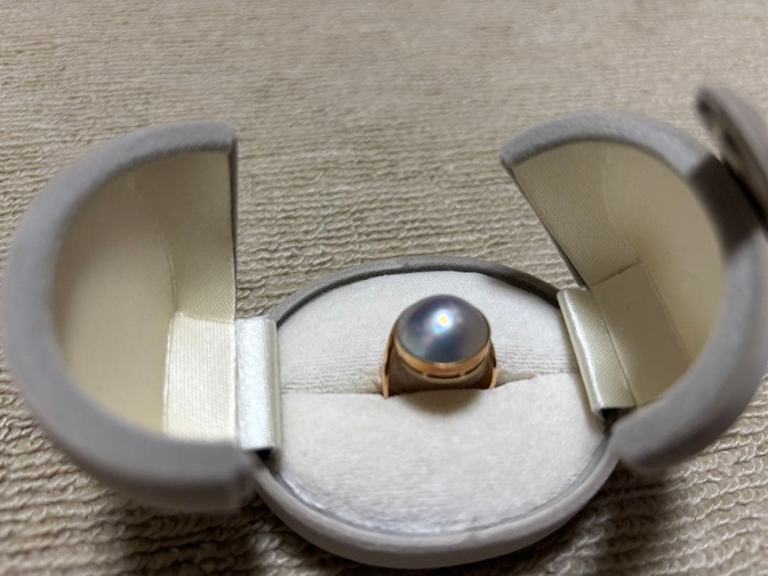 青色パール ゴールドリング 14k 青色パール ゴールドリング 14k