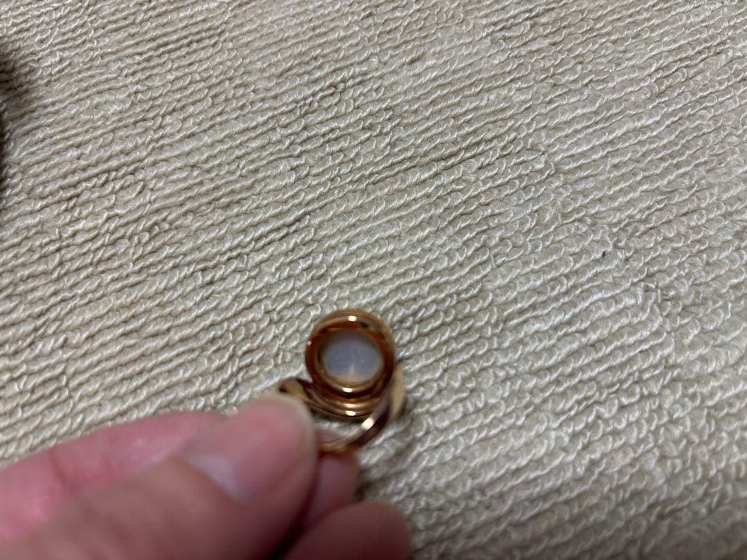 青色パール ゴールドリング 14k 青色パール ゴールドリング 14k