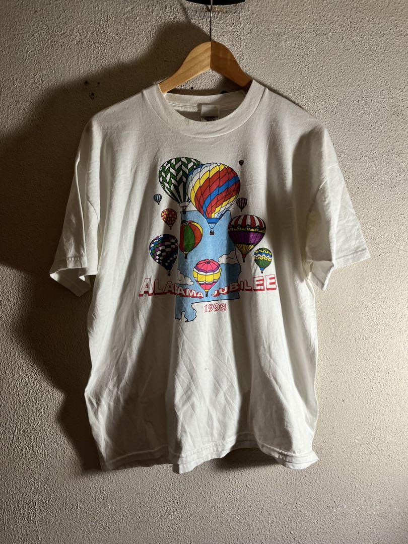 90s グッドレギュラー　カラフル　気球　プリント　tシャツ　tシャツ　ホワイト