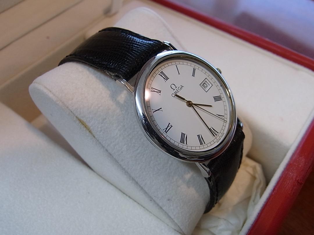 OMEGA DeVille Silver Mens quartz 良好動作品