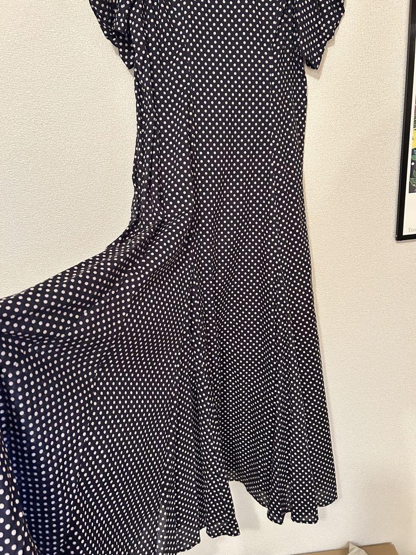 MARIHA ネイビードット柄マキシワンピース　size38