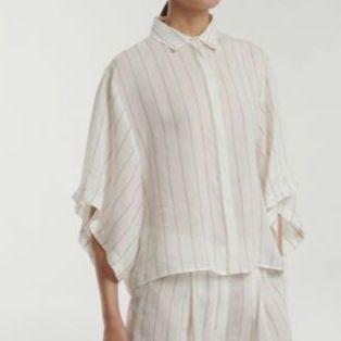 23SS✨ファビアナフィリッピ リネン混オーバーブラウス モニーレ