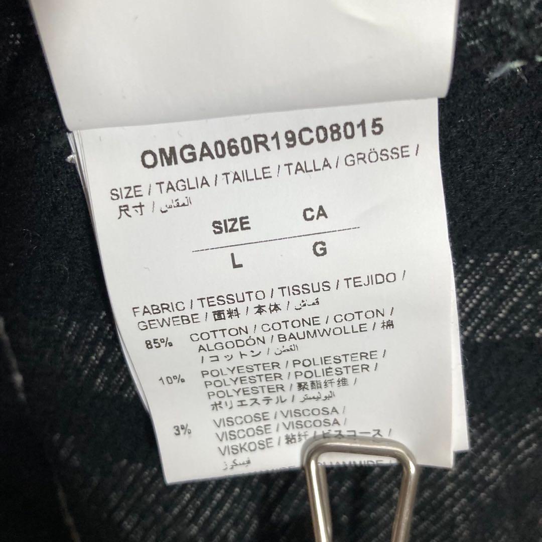 オフホワイト クロスアロー チェックネルシャツ Lサイズ