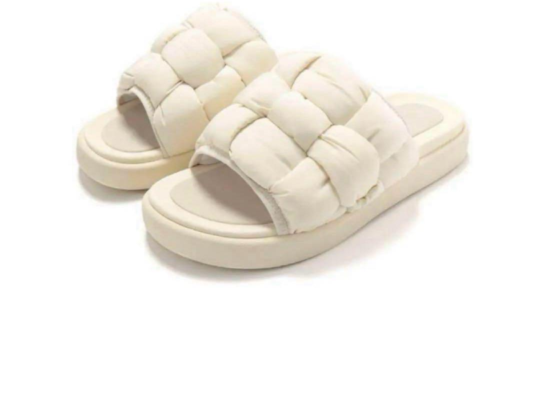 【格安】 新品 FOOT INDUSTRY アイダウンサンダル ブラックスリッパ