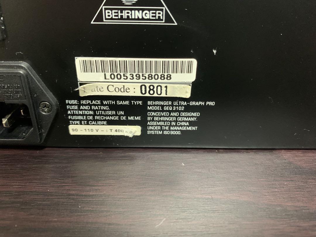 BEHRINGER GEQ3102 ベリンガー グラフィックイコライザー