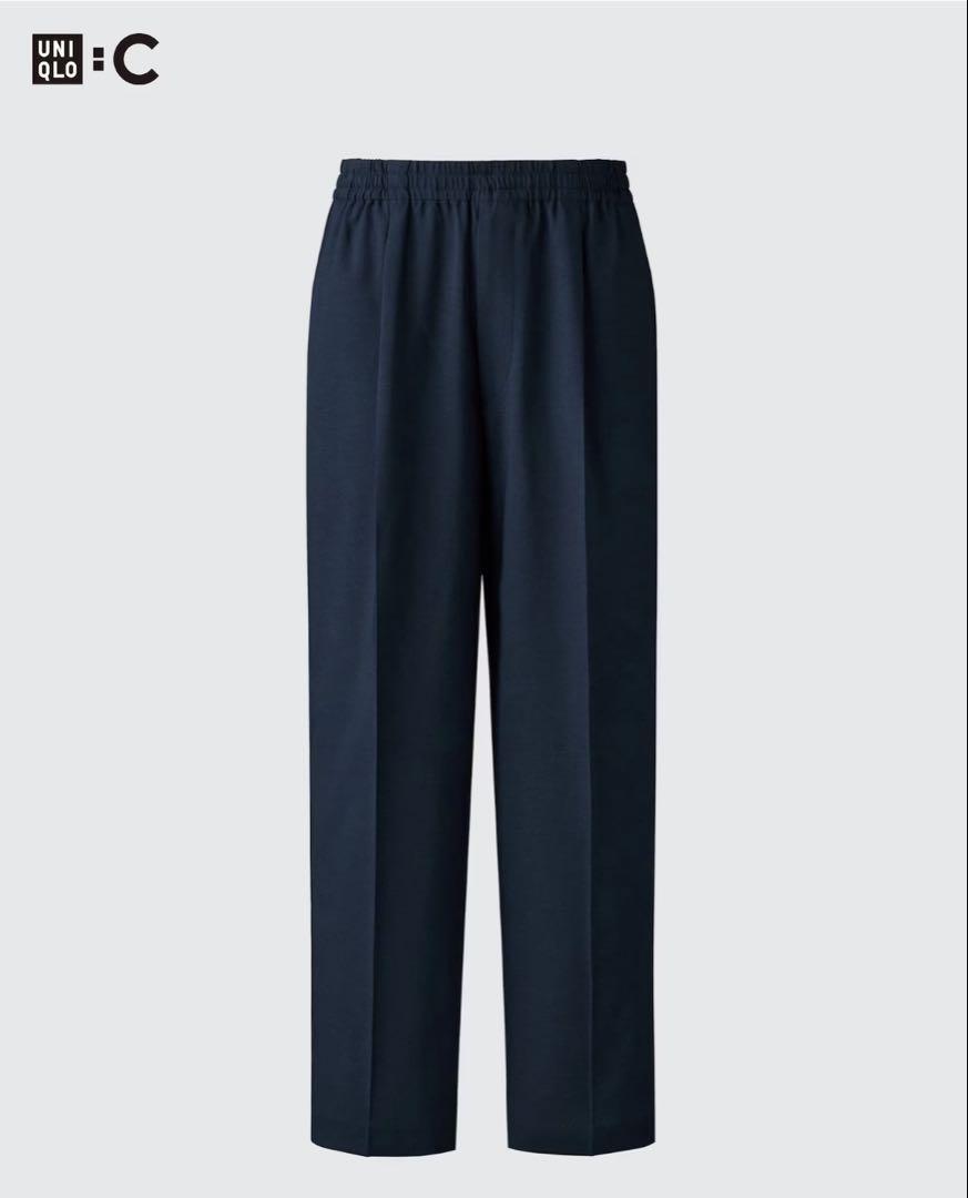UNIQLO C ユニクロC 感動タックパンツ(L)ネイビー 濃紺 475602