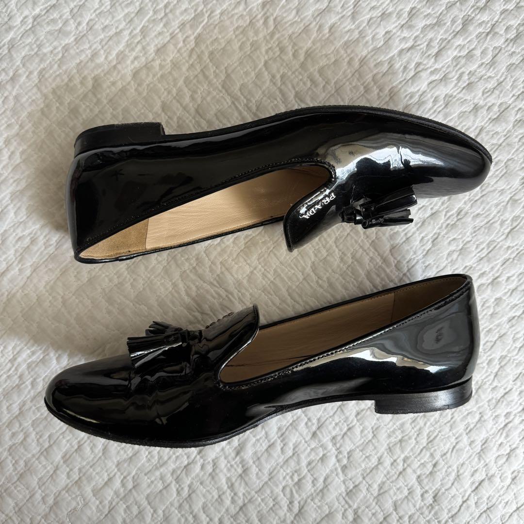 PRADA ロゴタッセルローファー パンプス ブラック 23cm 画像6