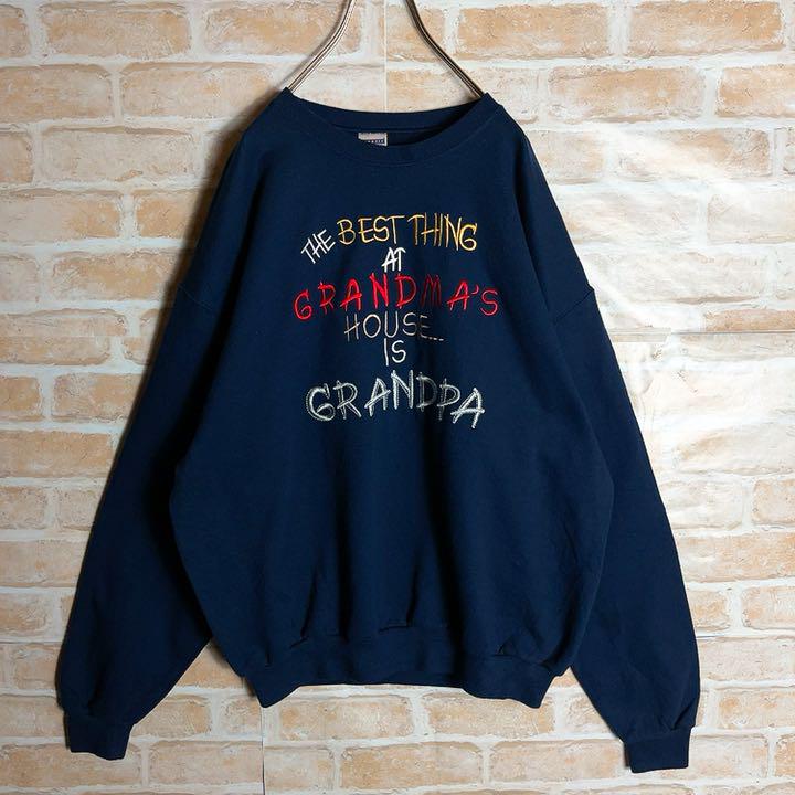 超激得 超希少 刺繍 ビッグロゴ スウェット H1cw2-m20548334203 ヴィンテージ GRANDMA GRANPA お得超激得