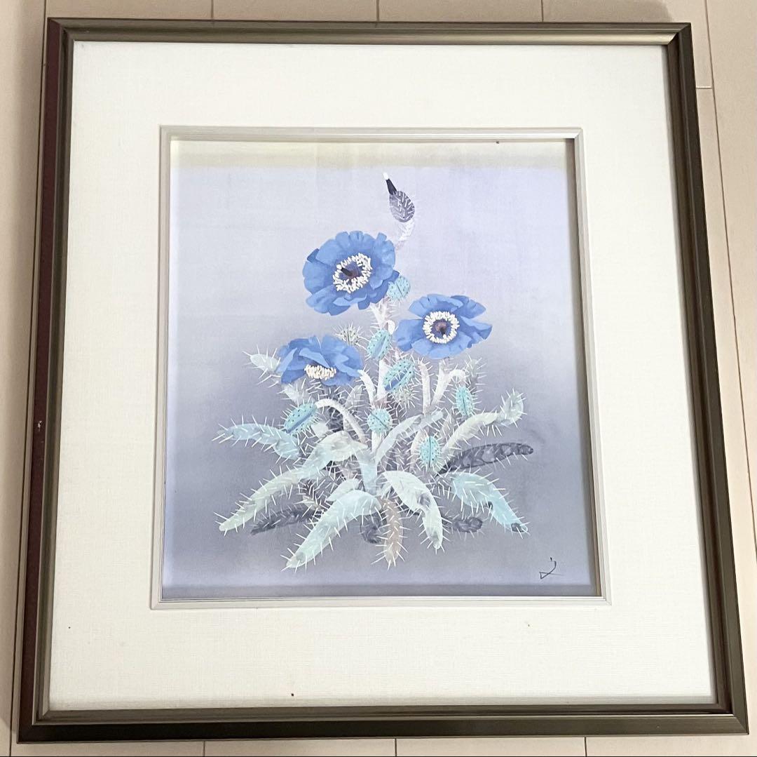絵画 堀文子 「 幻の花 ブルーポピー 」 美術品