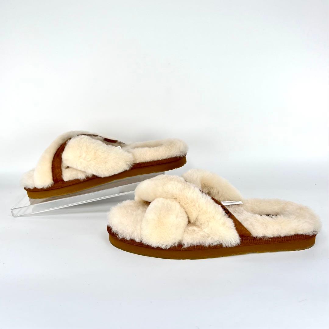 【新品未使用】UGG ABELA アベラ スリッパ サンダル 茶 白 23.0