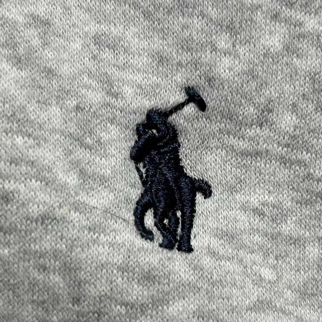ポロラルフローレン　フルジップパーカー　スエット　刺繍ロゴ　ライトグレー　M