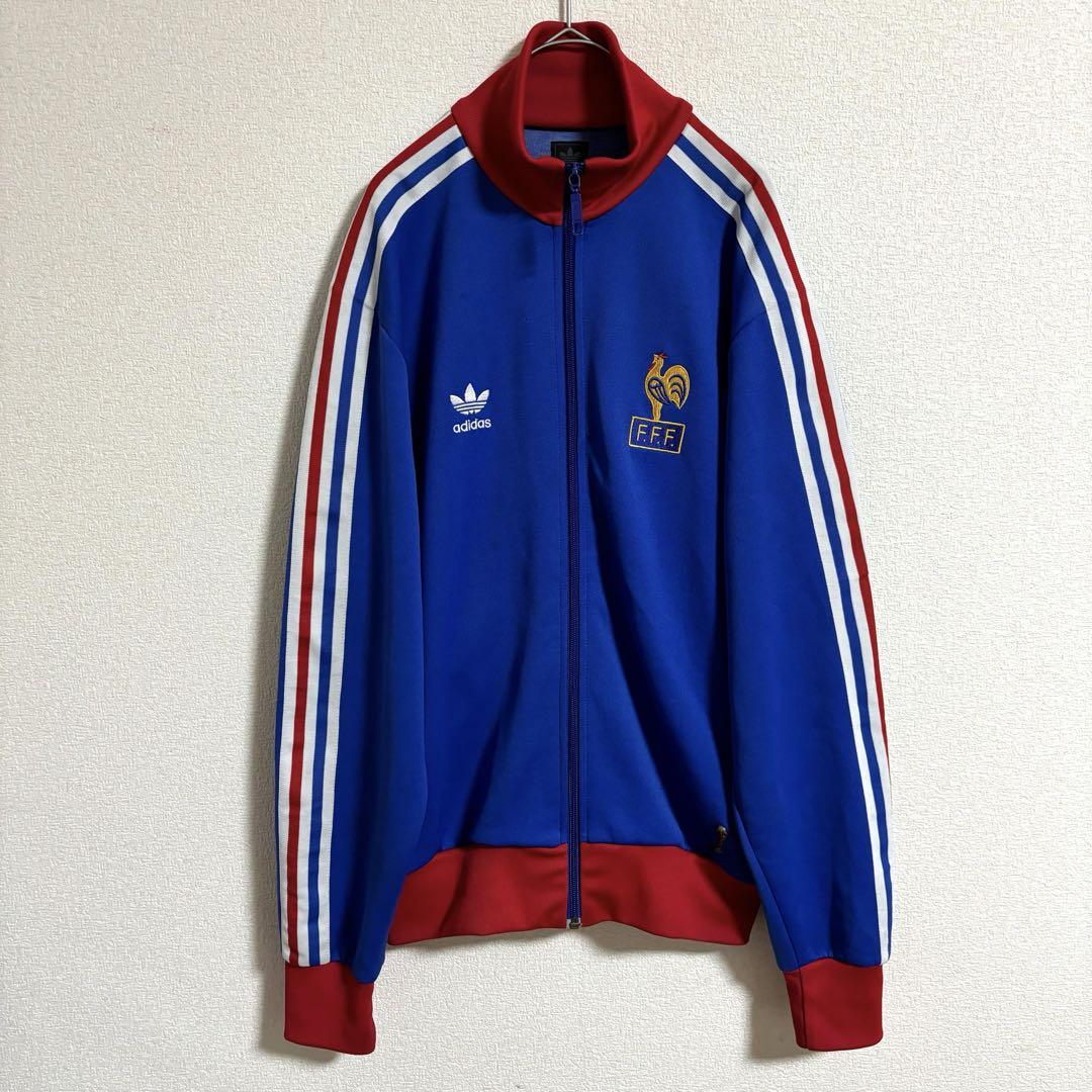 adidas アディダス 刺繍ロゴ フランス代表 トラックジャケット S-M