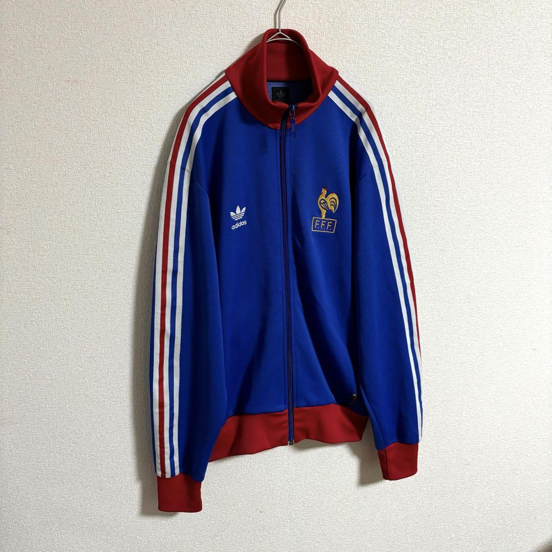 adidas アディダス 刺繍ロゴ フランス代表 トラックジャケット S-M