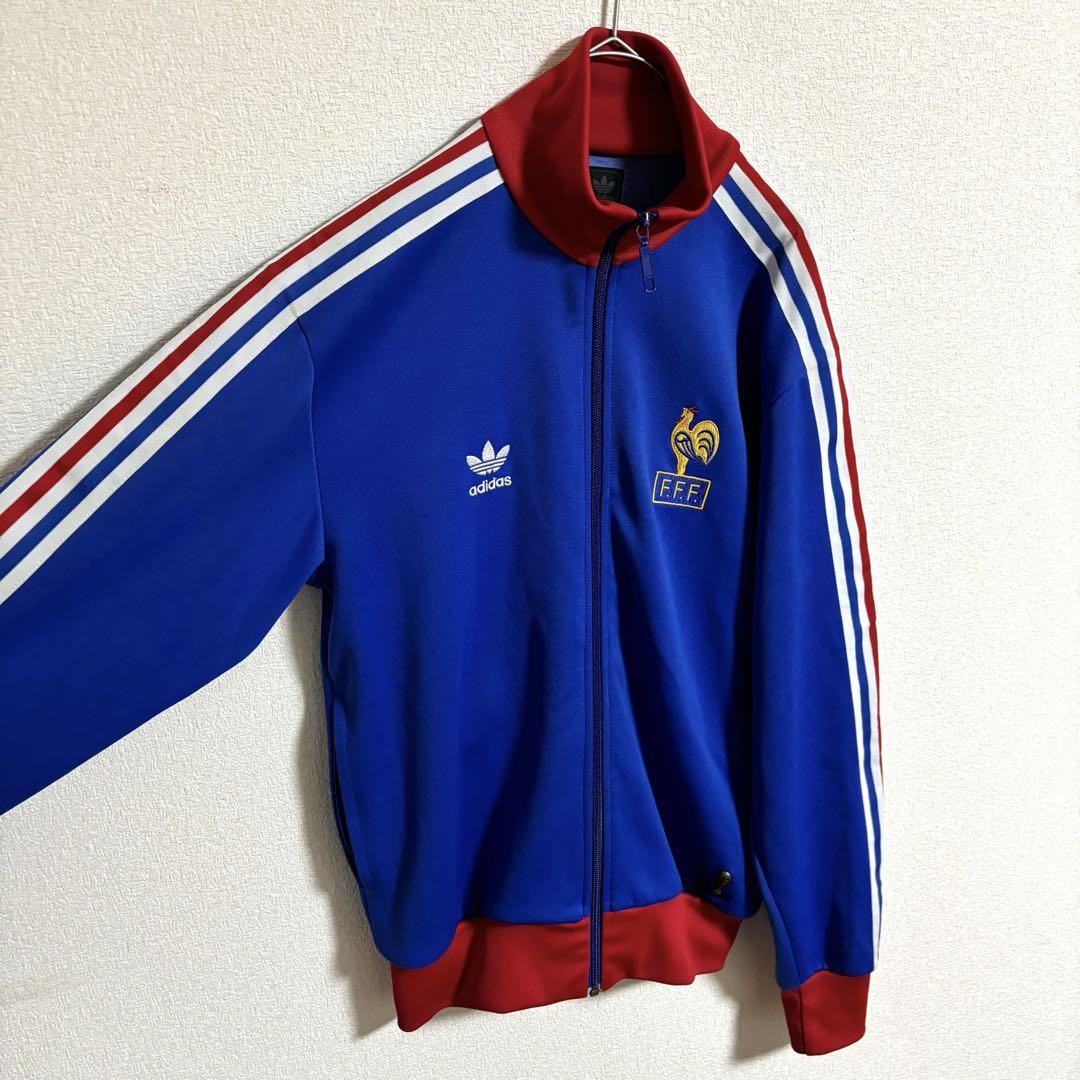 adidas アディダス 刺繍ロゴ フランス代表 トラックジャケット S-M