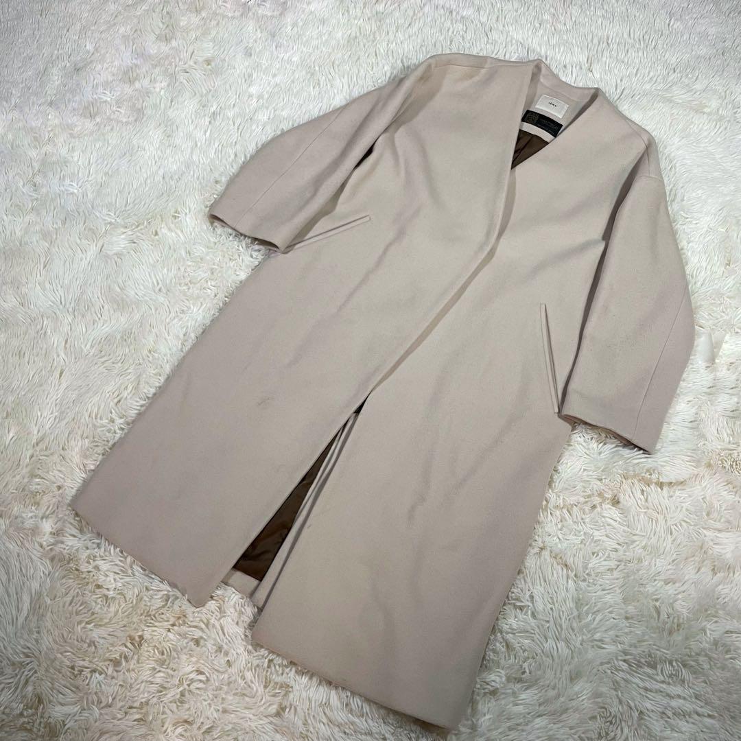 IENA MANTECOノーカラーコート　38 ナチュラル　美品