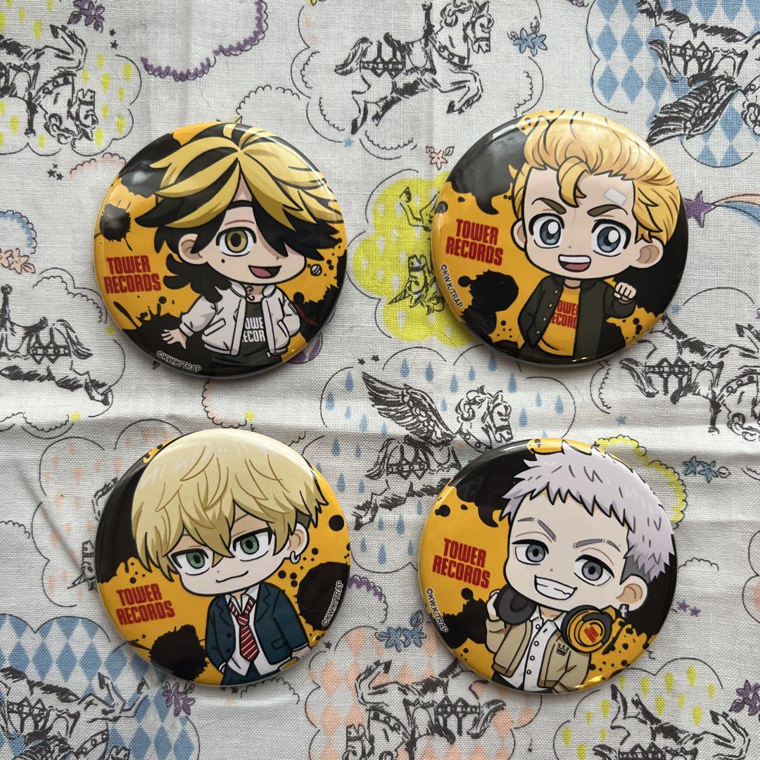 全国送料無料ギフト 東京リベンジャーズ』×TOWER RECORDS 缶バッジ 4個セット - メルカリ ピンズ・ピンバッジ・缶バッジ