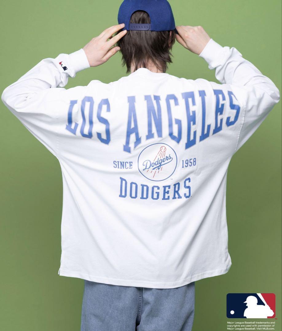 MLB公式 ドジャース チームプリント ビッグシルエット長袖トップス