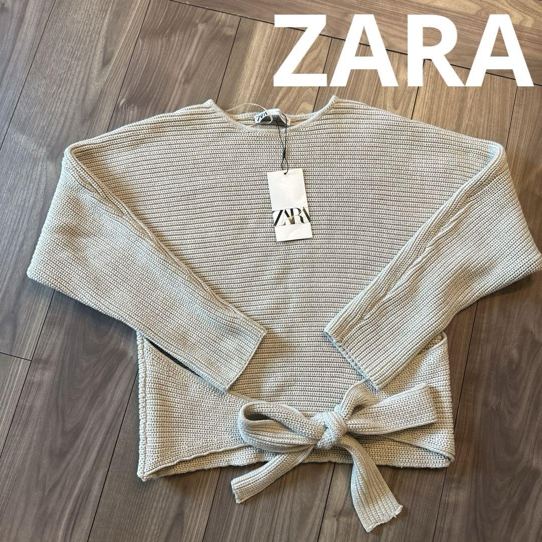 ZARA ニット 五分袖 リボン　美品 ZARA リボン オープンニット セーター｜Yahoo!フリマ（旧PayPay