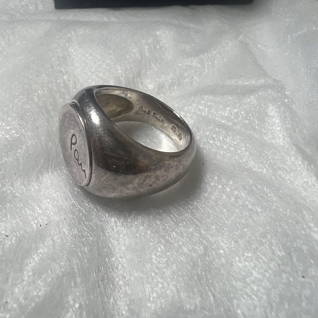 美品　箱付　Paul smith 丸型印台　シルバーリング　925 15〜16号