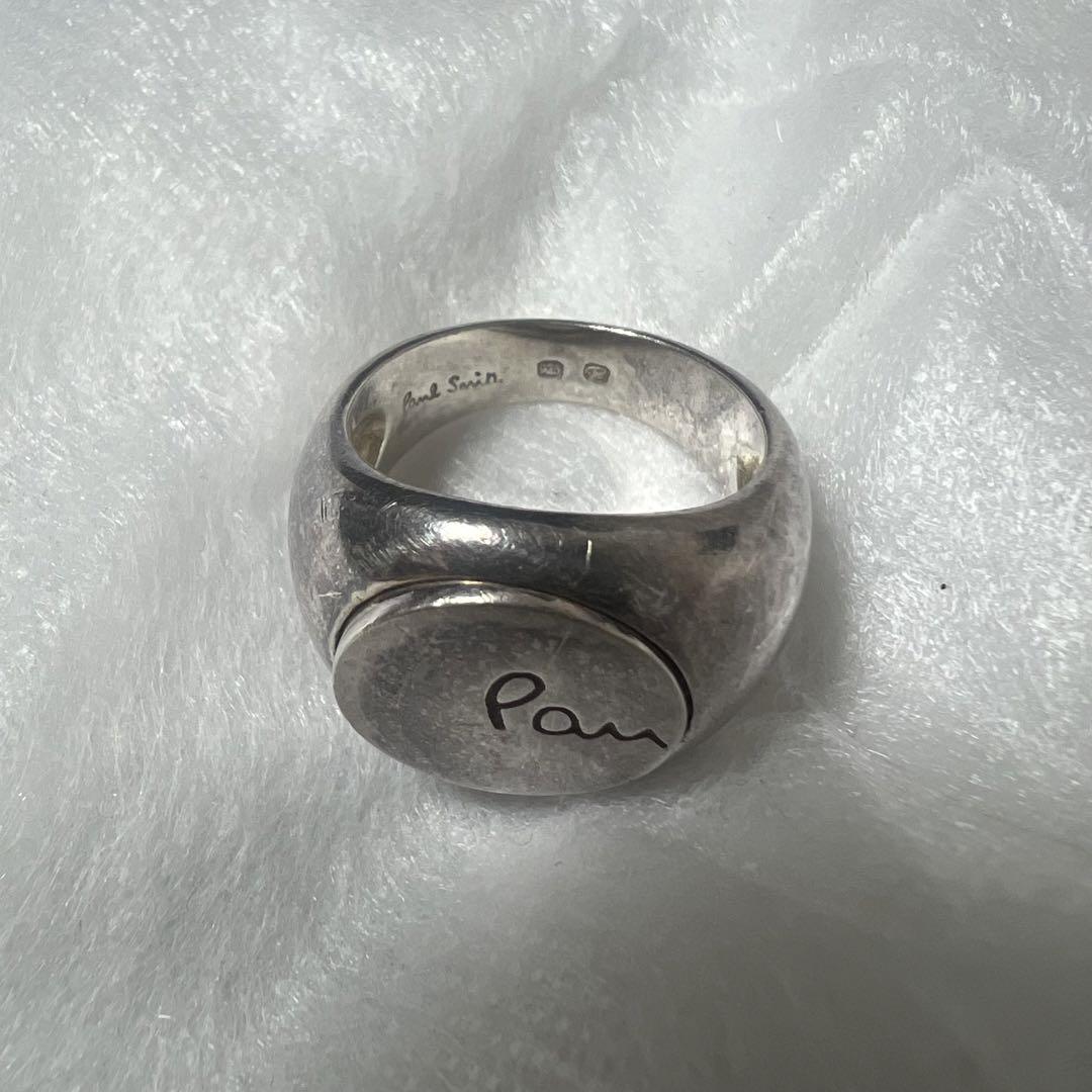 美品　箱付　Paul smith 丸型印台　シルバーリング　925 15〜16号