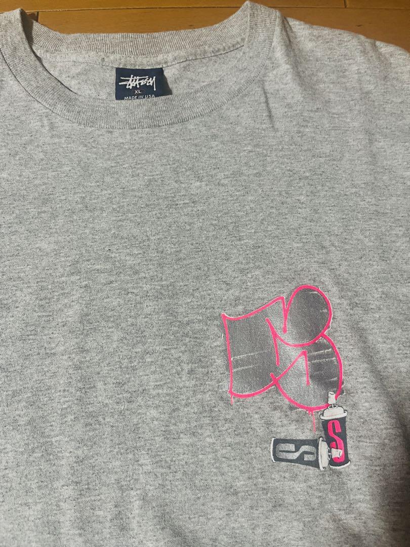 90s STUSSY スプレー缶 USA製 XL ロンT 長袖 T
