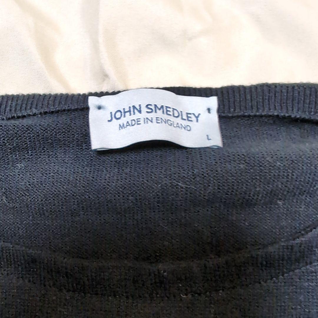 JOHN SMEDLEY ブラックコットンセーター Lサイズ