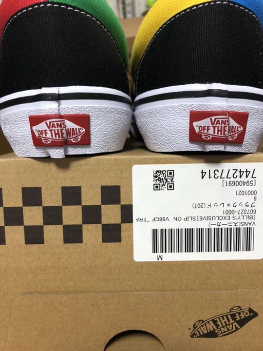 VANS バンズ チェッカー ビリーズ スリッポン スニーカー US8 26 黒