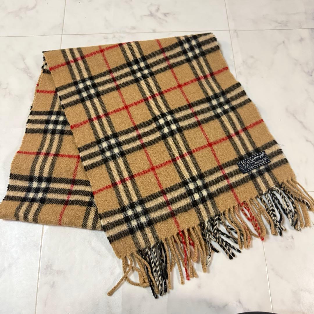 バーバリー✨マフラー ノバチェック ラムウール 英国製 キャメル