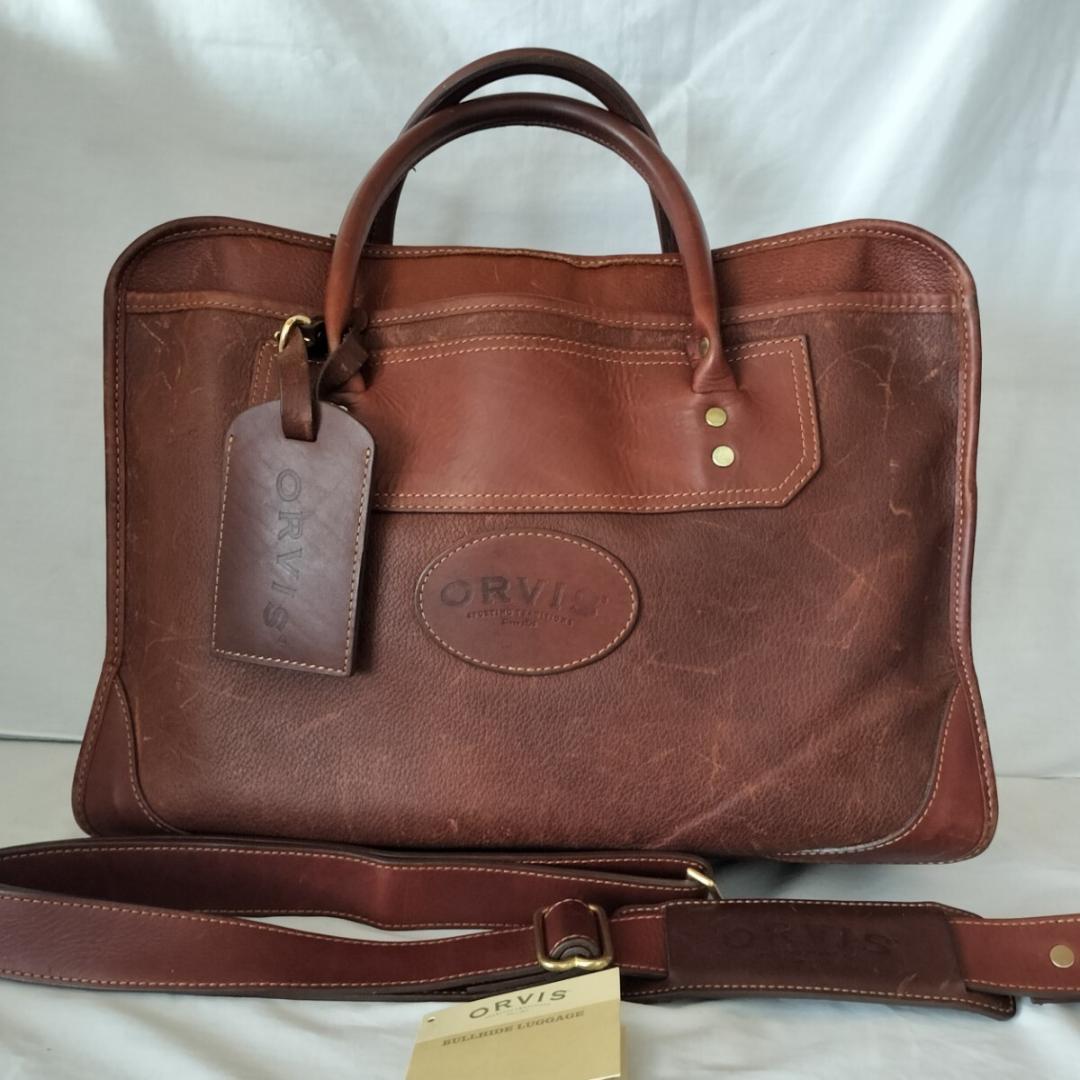 ORVIS オービス 2層式 2way レザー ブリーフケース ショルダーバッグ