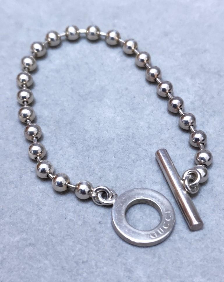 うのにもお得な GUCCI 41062 箱付き ブレスレット SV925ボールチェーン グッチ アクセサリー