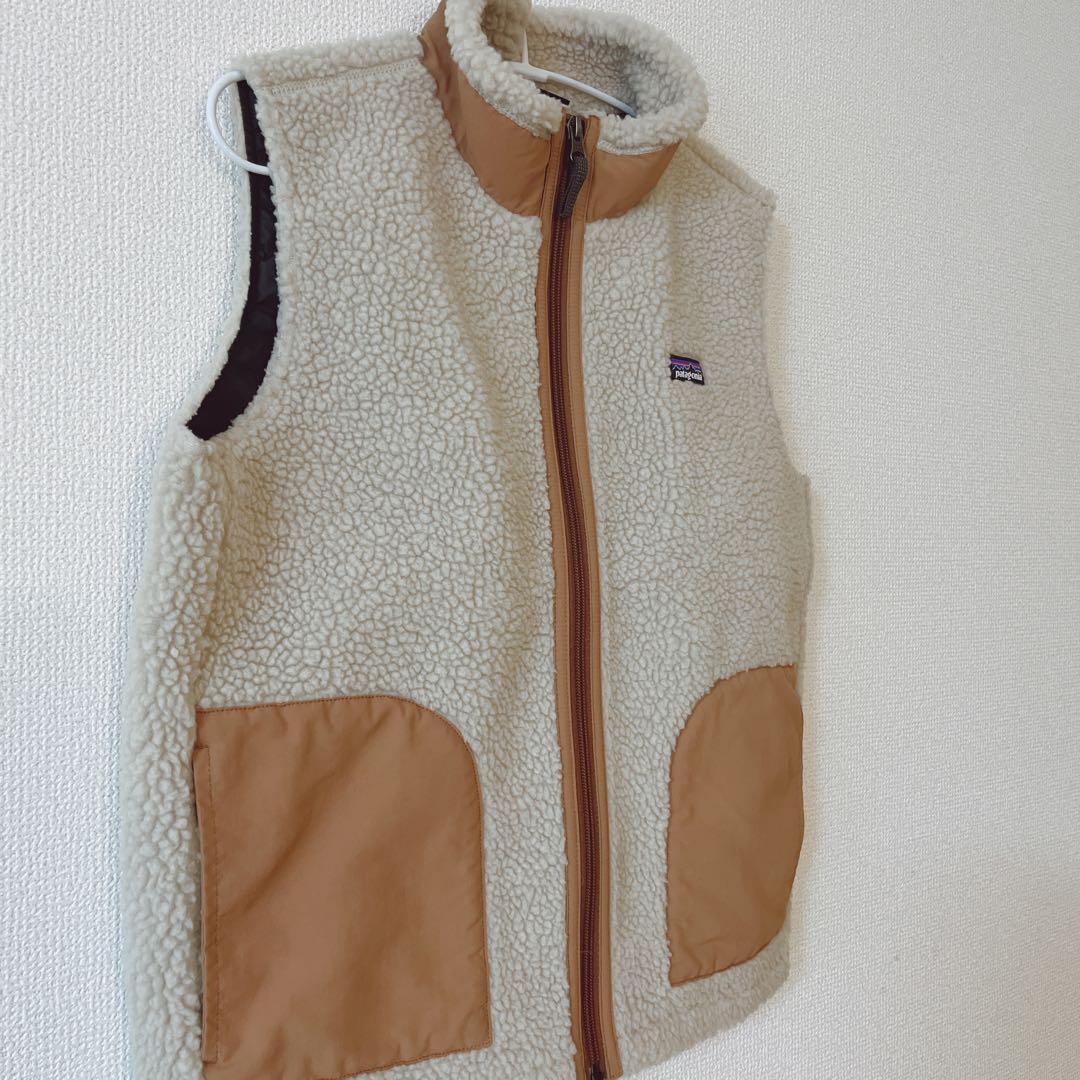 【新品】Patagonia パタゴニア フリースベスト ホワイト/ブラウン 【新品】Patagonia パタゴニア フリースベスト ホワイト/ブラウン